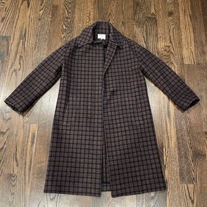 Vince Women's Plaid Wool Blend Belted Pea Coat